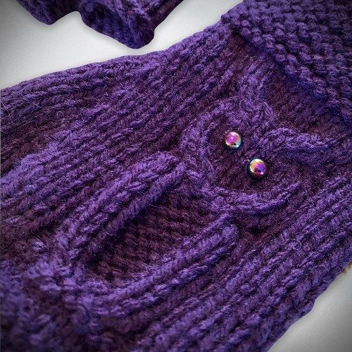2 needle owl gloves