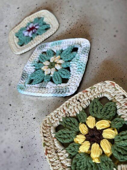 Crochet Flower Coasters - Easy Granny Square Pattern